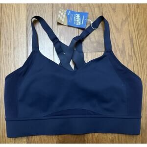Brooks Women’s Run Sports Bra Drive‎ Interlace Navy Blue Size 38DD/E NWT
